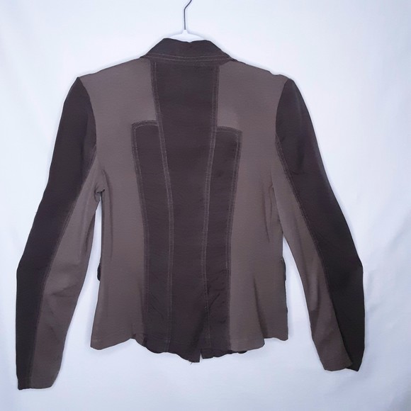 XCVI Womens Anorack Two-Tone Brown Snap Front Soft Jacket Size Small - Picture 4 of 6